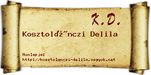Kosztolánczi Delila névjegykártya